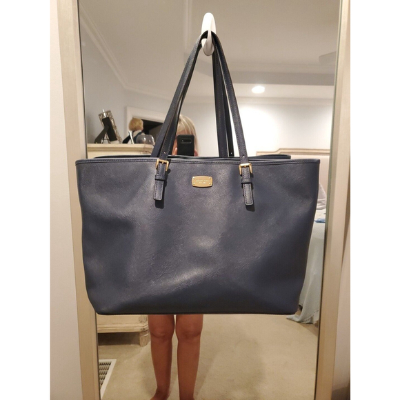 Michael Kors Jet Set Travel Lg Carryall Tote/Tote Bag/Blue/35T6Gtvt3L Ba… - Picture 1 of 10